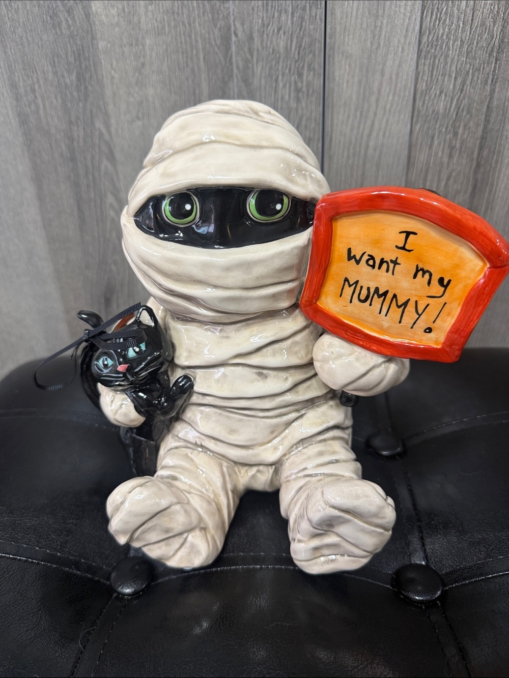 Blue Sky Clayworks Halloween I Want My Mummy & Black Cat By Heather Goldminc
